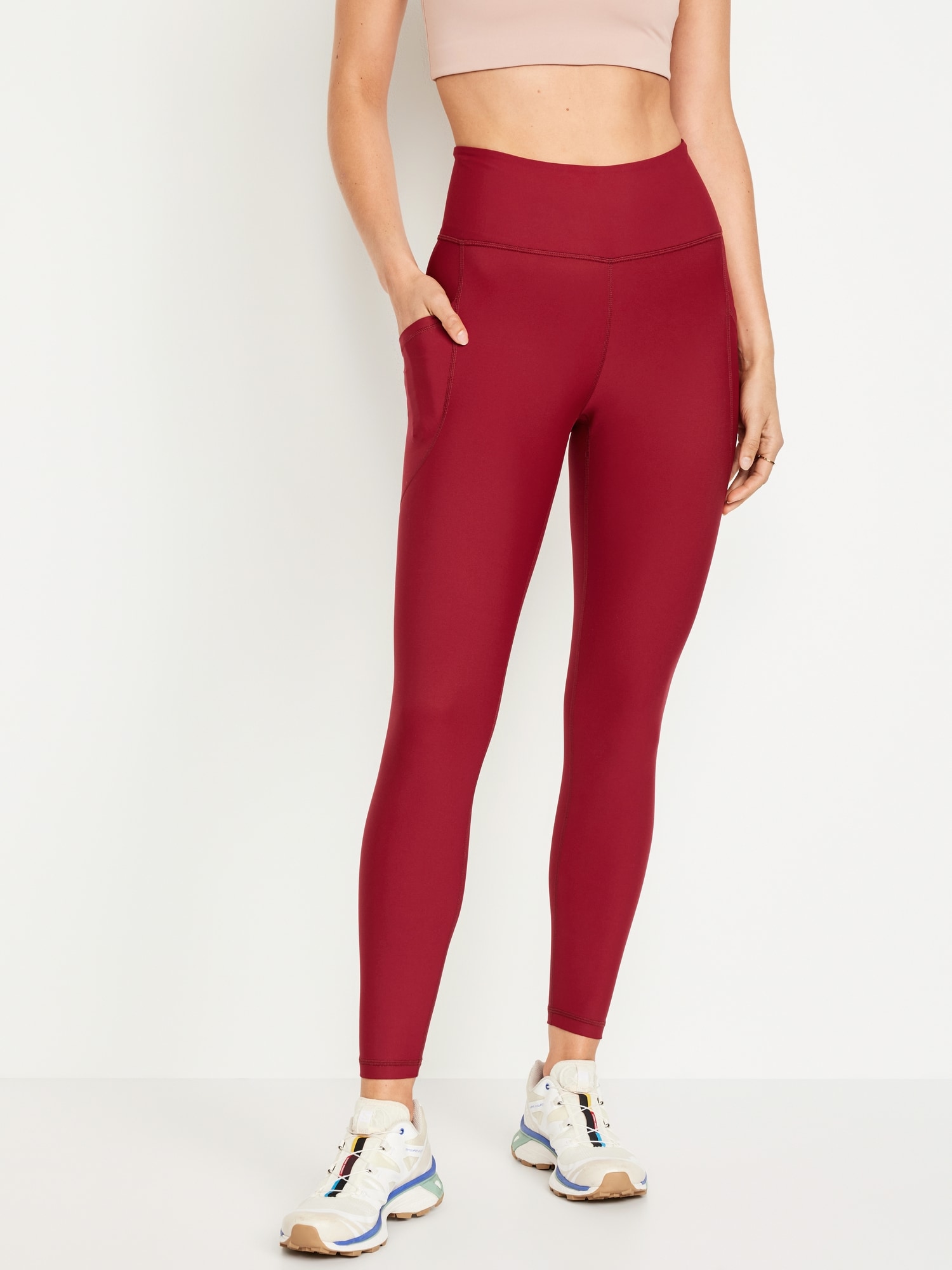 Aayomet Yoga Pants Women's Leggings High Waist Sports Fitness Pants Seamless  Yoga Pants Yoga Pants Petite Length (Red, L) 
