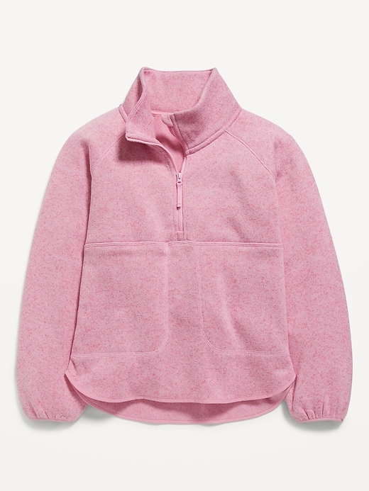 Loose Quarter-Zip Sweater-Knit Pullover for Girls | Old Navy