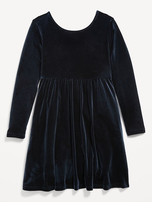 Long-Sleeve Velvet Fit & Flare Dress for Girls | Old Navy