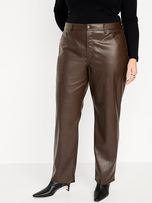 High-Waisted OG Loose Faux-Leather Pants for Women | Old Navy