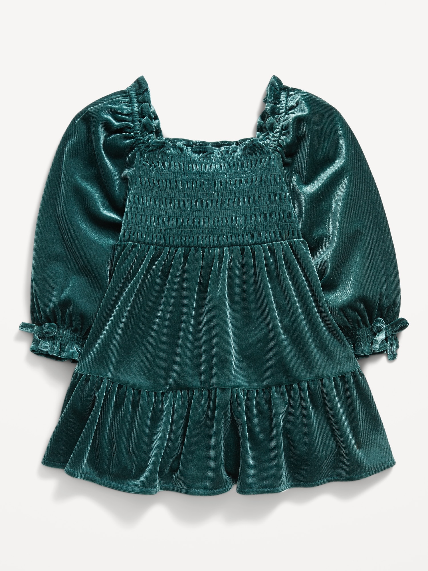Velvet Long-Sleeve Smocked Tiered Dress for Baby | Old Navy