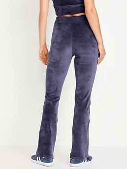 High-Waisted Velvet Performance Flare Pants | Old Navy