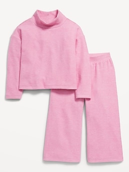 Old Navy Long-Sleeve Peplum Top and Wide-Leg Pants Set for Toddler