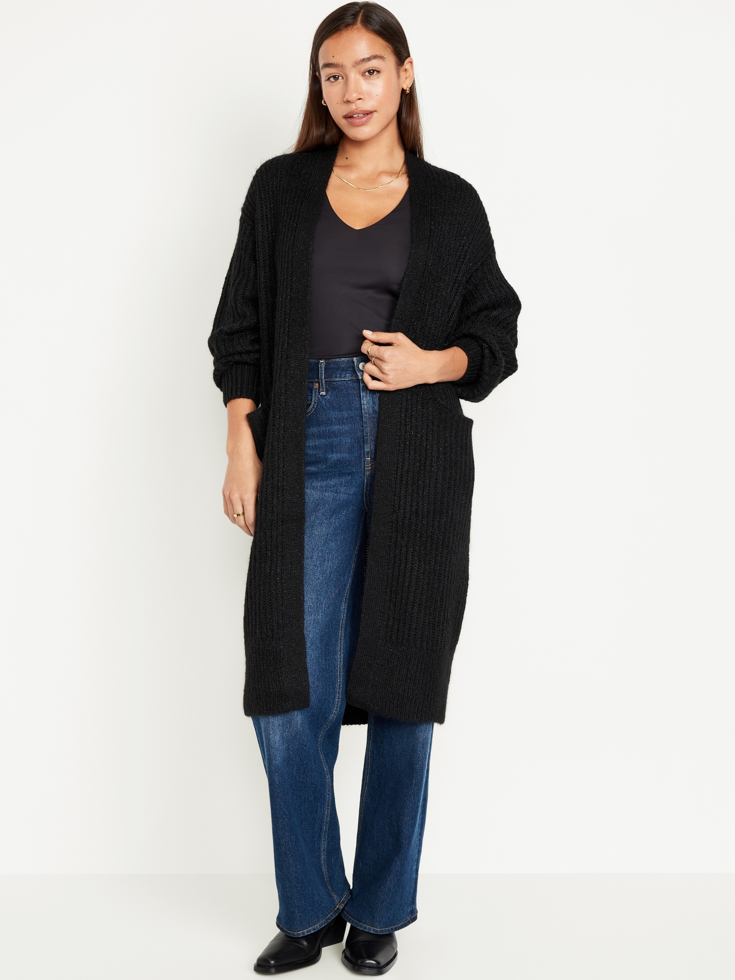 Cozy Long-Line Cardigan Sweater | Old Navy