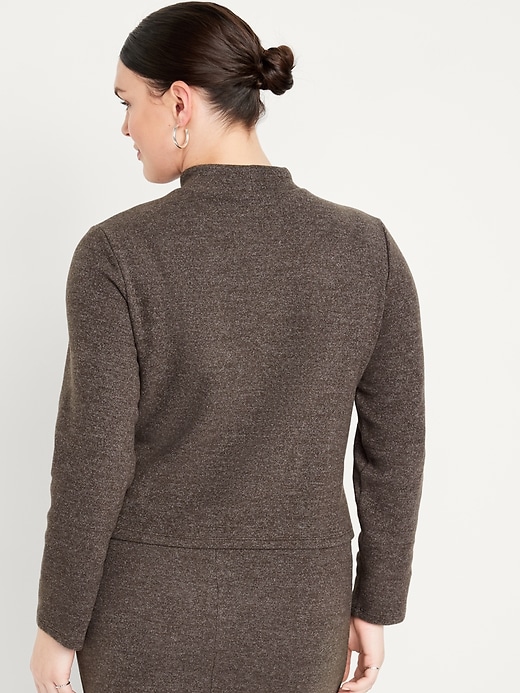 Image number 6 showing, French Rib Mock-Neck Sweater