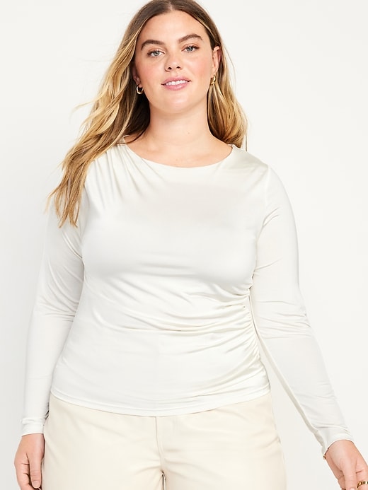 Image number 7 showing, Long-Sleeve Ruched Top