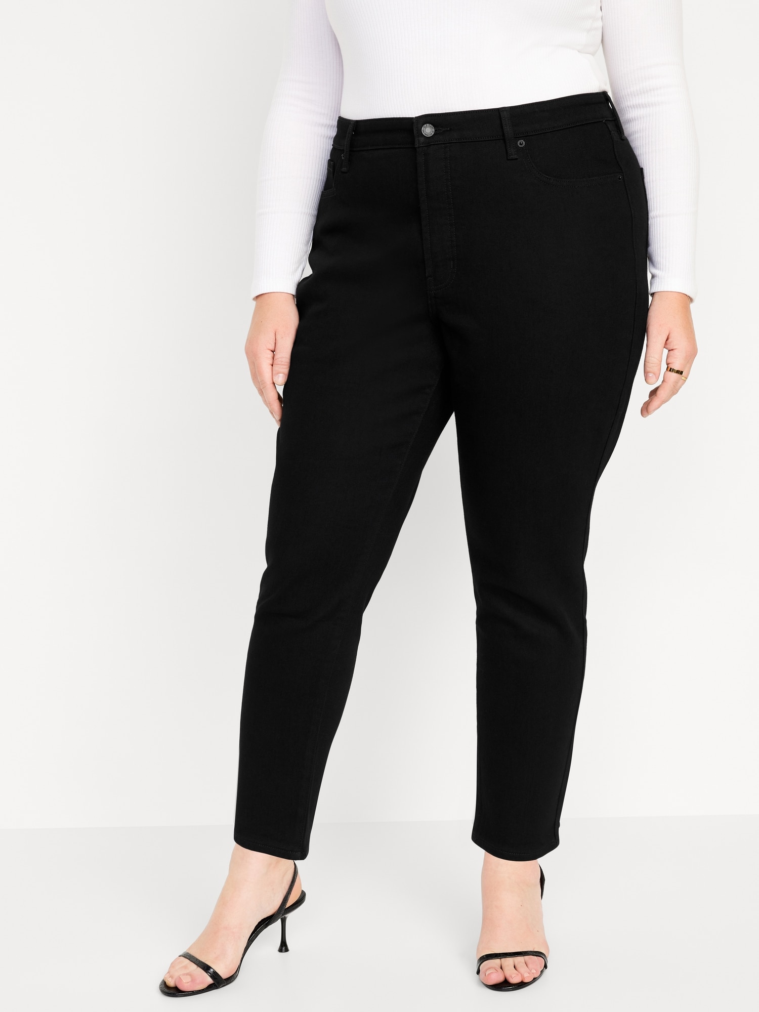 High-Waisted Built-In Warm OG Straight Ankle Jeans | Old Navy