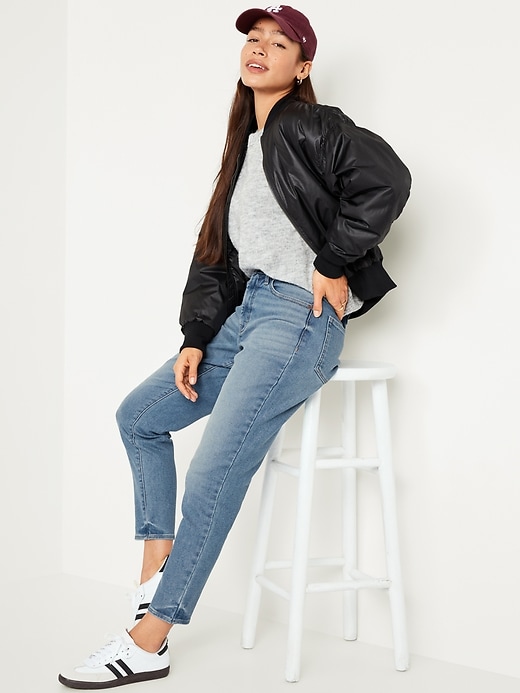 Image number 3 showing, High-Waisted Built-In Warm OG Straight Ankle Jeans