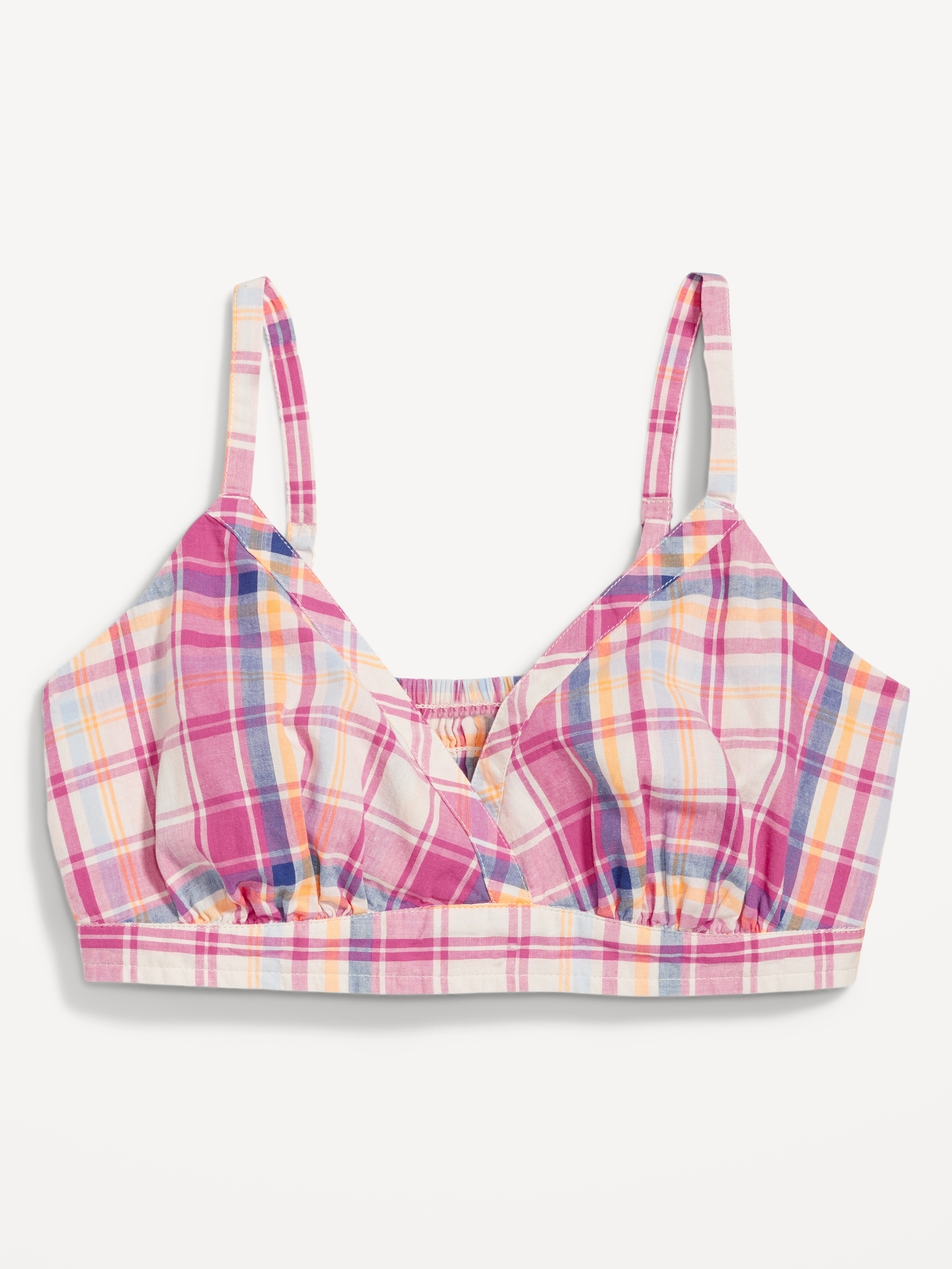 PINK Plaid Sports Bras for Women
