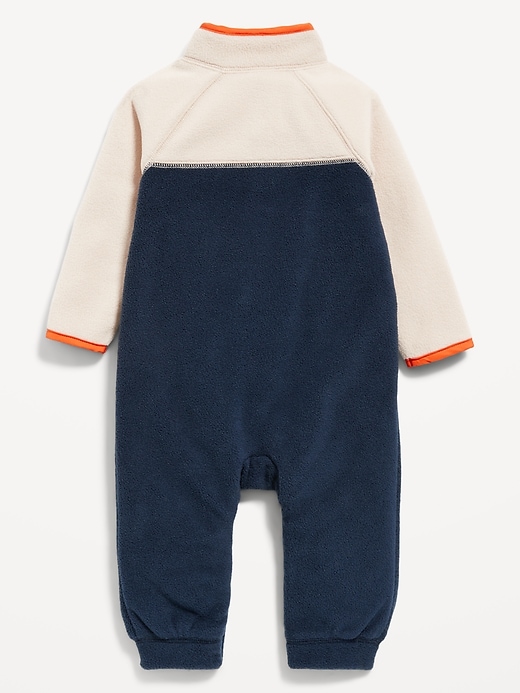 View large product image 2 of 2. Microfleece Button-Front Color-Block One-Piece for Baby