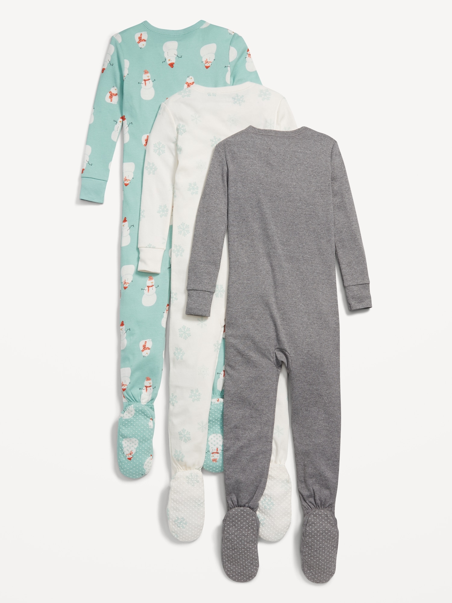 Unisex 2-Way-Zip Snug-Fit Pajama One-Piece 3-Pack for Toddler & Baby