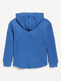View large product image 3 of 3. Long-Sleeve Thermal-Knit Graphic Hoodie T-Shirt for Boys