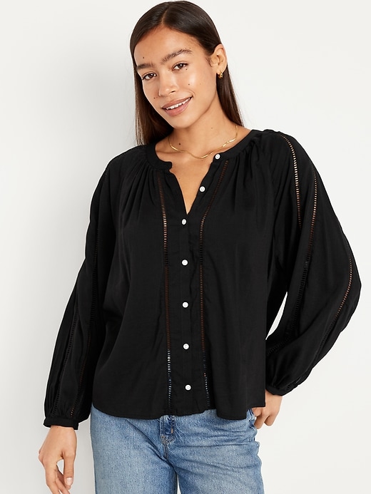 Image number 1 showing, Button-Down Boho Blouse