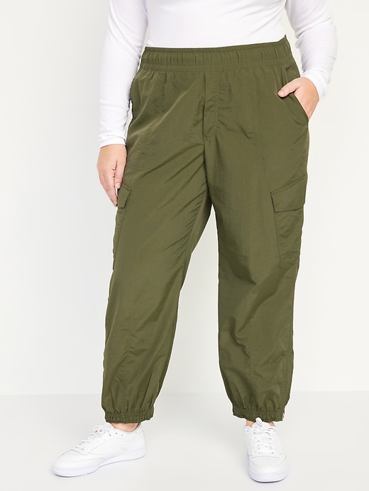 Image number 7 showing, High-Waisted Ankle-Zip Cargo Joggers