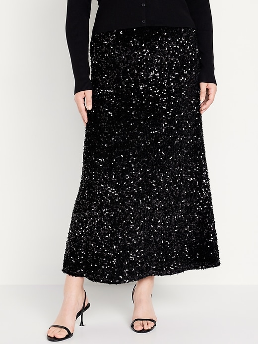 Image number 5 showing, Sequin A-Line Maxi Skirt