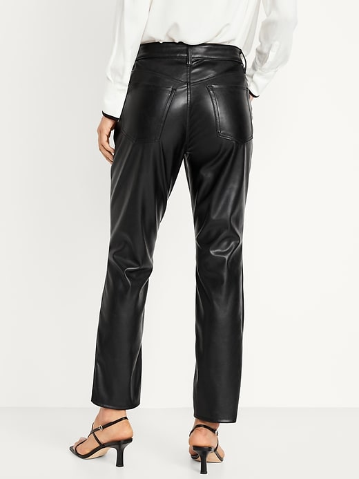 Image number 2 showing, High-Waisted Faux-Leather Boot-Cut Ankle Pants