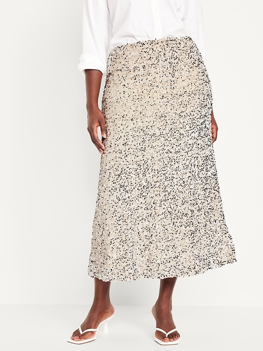 Image number 5 showing, Sequin A-Line Maxi Skirt