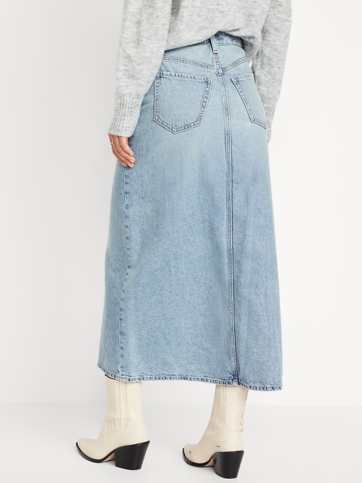 High-Waisted Jean Midi Skirt | Old Navy