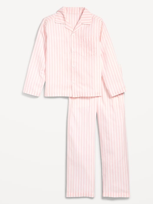 View large product image 1 of 3. Gender-Neutral Poplin Striped Pajama Set for Kids
