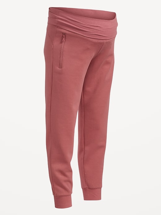 Image number 2 showing, Maternity Dynamic Fleece Rollover-Waist Joggers