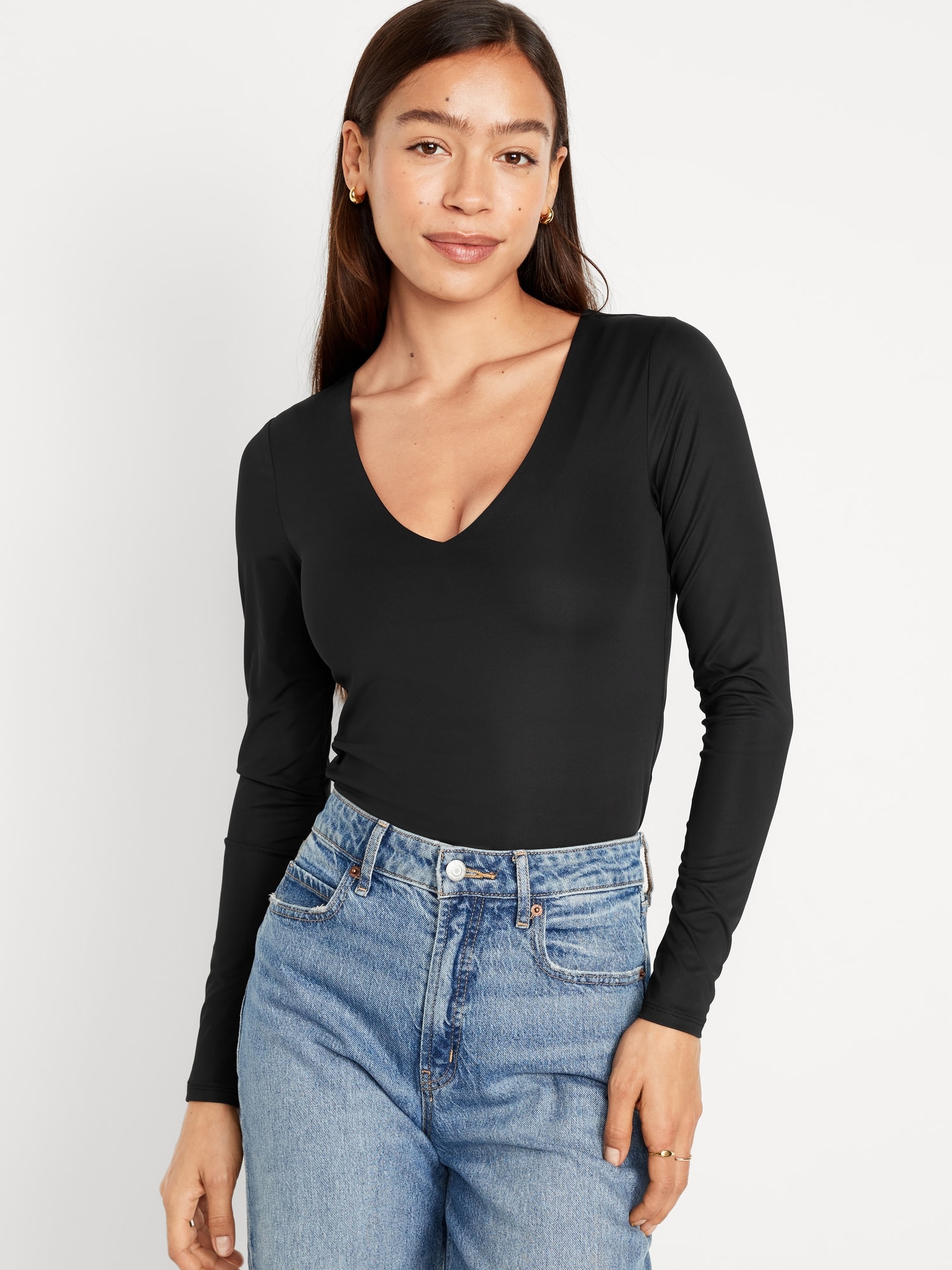 Double Layer Sculpting Crop T-Shirt | Old Navy