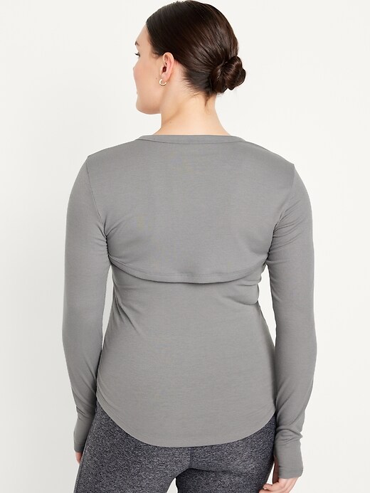 Image number 6 showing, UltraLite Rib-Knit Layering Shrug Top