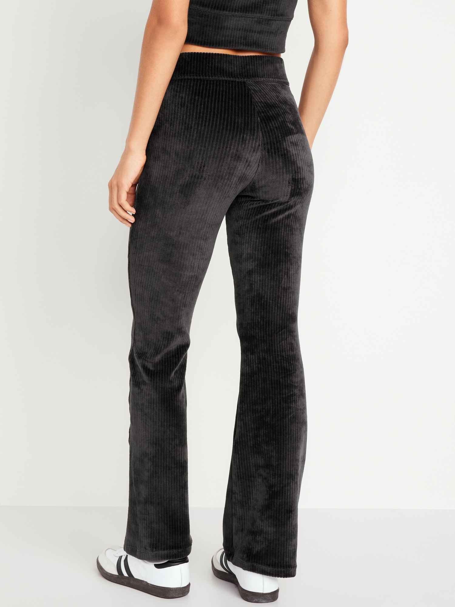 High-Waisted Velvet Performance Flare Pants | Old Navy