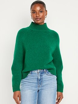 Mock-Neck Crop Sweater | Old Navy