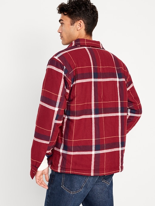 Image number 5 showing, Sherpa-Lined Flannel Shacket