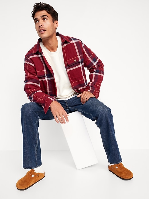Image number 6 showing, Sherpa-Lined Flannel Shacket