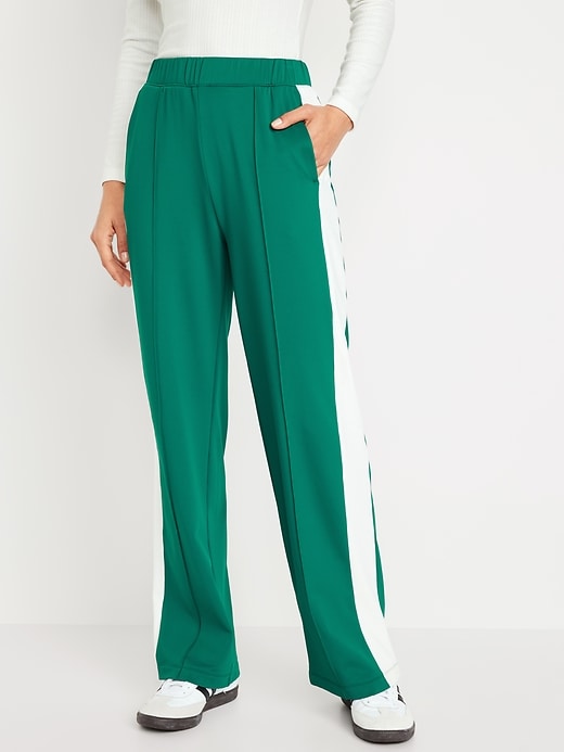 Image number 1 showing, High-Waisted Brushed PowerSoft Track Pants