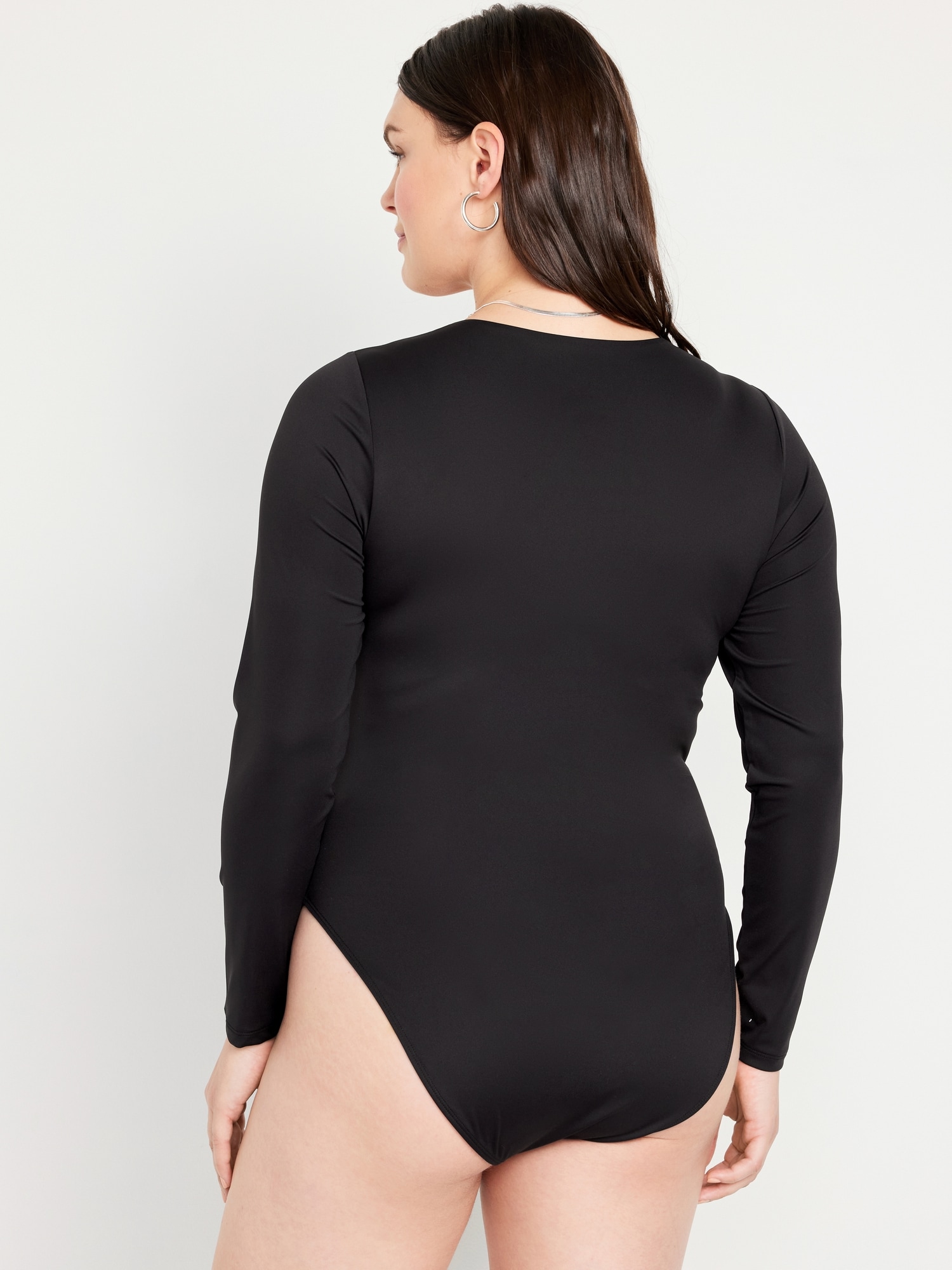 Long-Sleeve Double-Layer Sculpting Bodysuit for Women