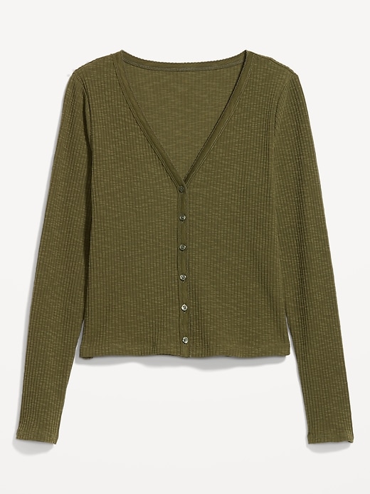 Image number 4 showing, Button-Front Rib-Knit Top