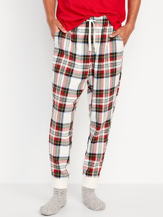 NWT Old Navy Gray Plaid Flannel Jogger Pajama Pants Sleep Lounge Men L XL