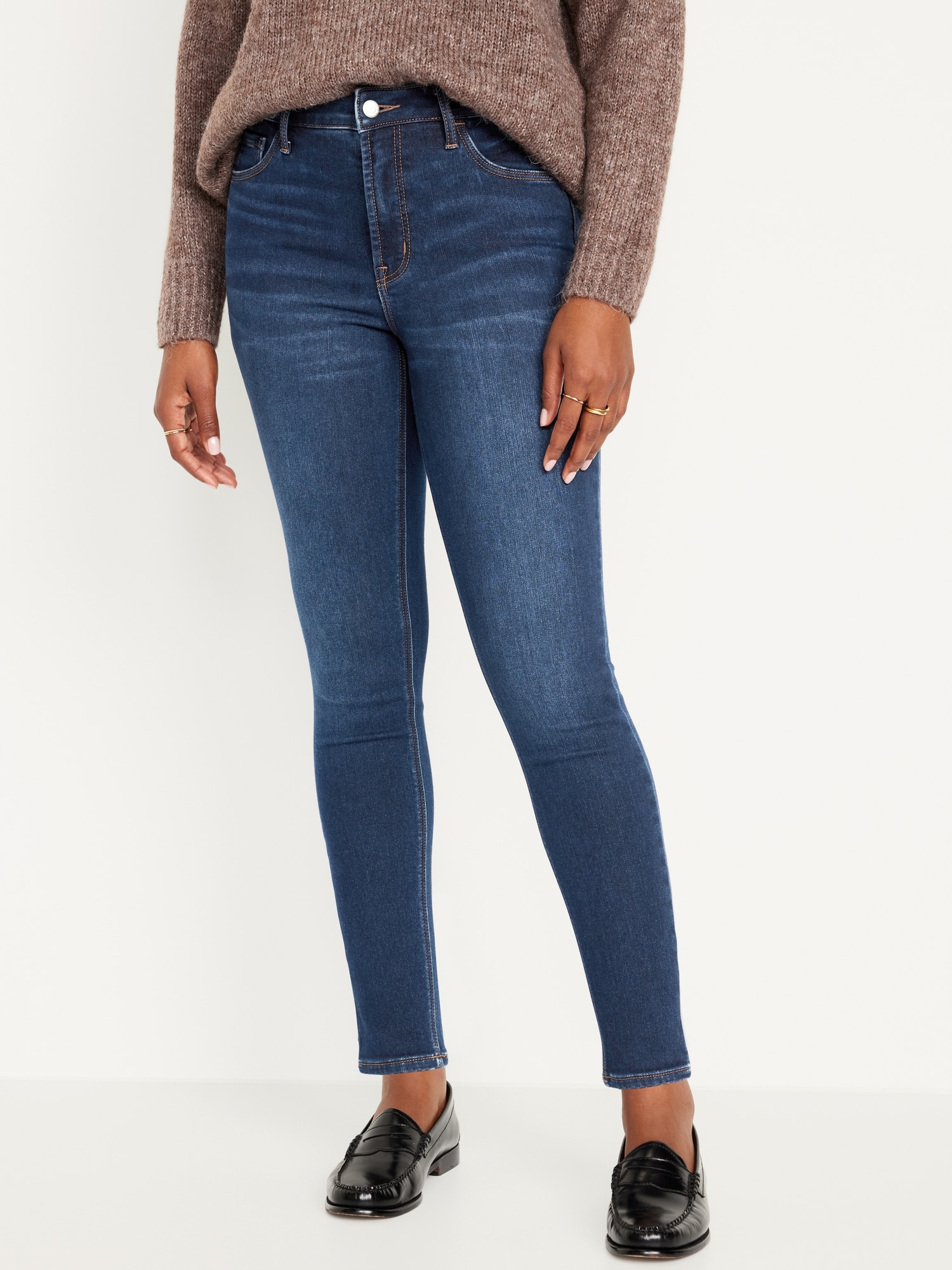 High-Waisted Built-In Warm Rockstar Super-Skinny Jeans
