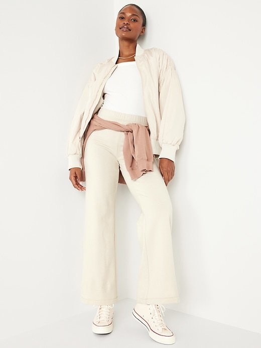 Image number 3 showing, High Waisted Fleece-Lined Wide Leg Leggings for Women