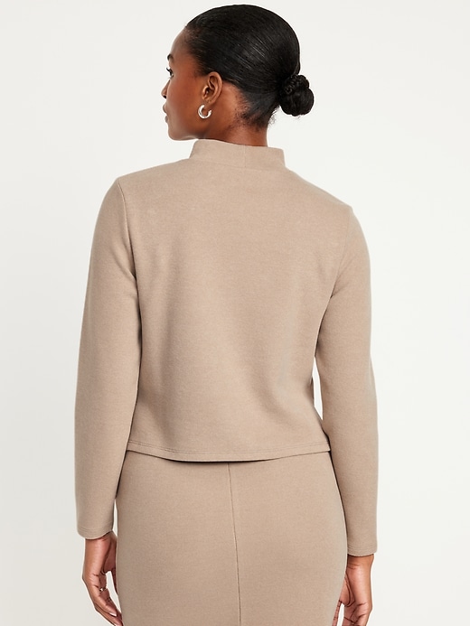 Image number 2 showing, French Rib Mock-Neck Sweater