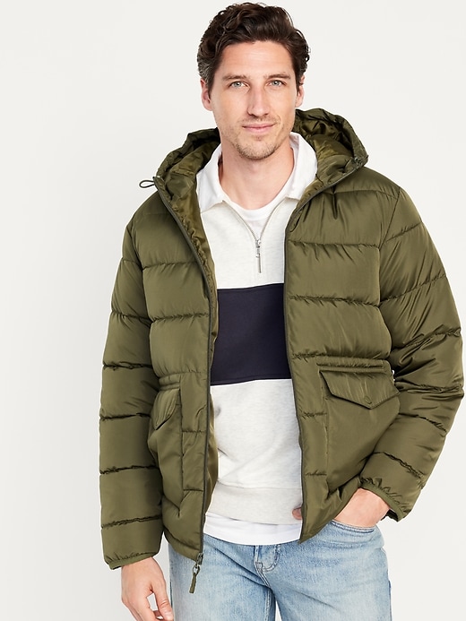 Image number 1 showing, Hooded Quilted Puffer Jacket