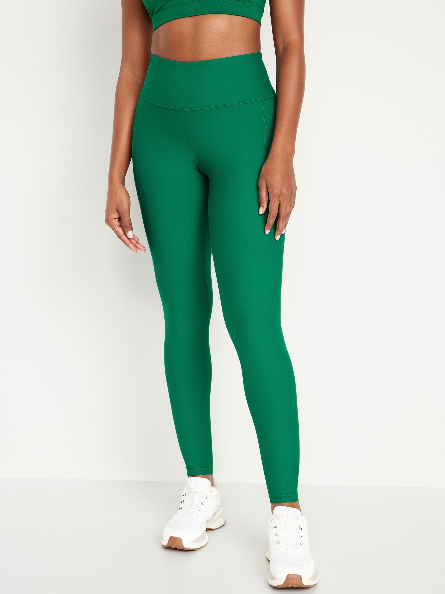 USA Made Revive Side Pockets Leggings Women, Green, Nylon, spandex, Full  Length, Female 