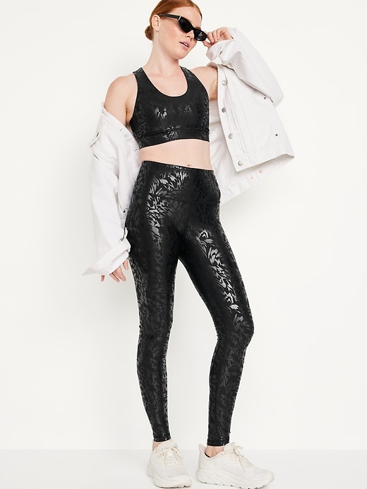 Image number 3 showing, High-Waisted PowerSoft Foil-Print Leggings