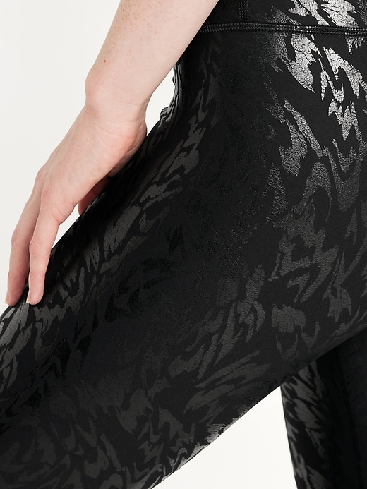 Image number 4 showing, High-Waisted PowerSoft Foil-Print Leggings