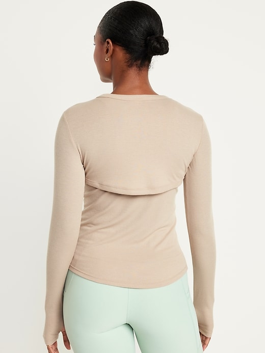 UltraLite Rib Knit Layering Shrug Top