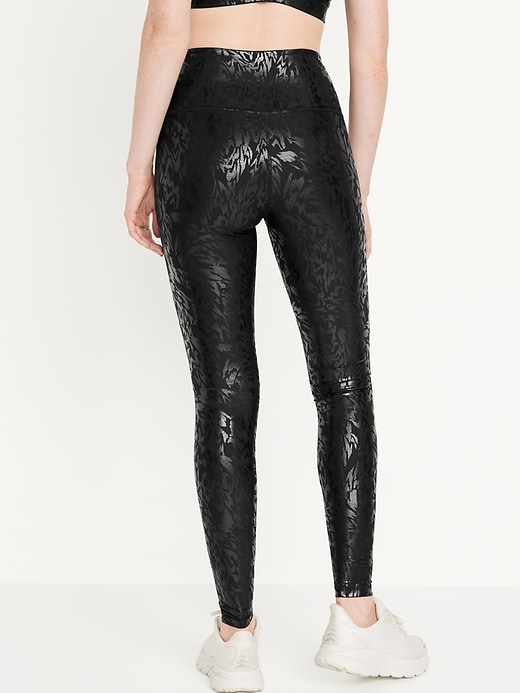 Image number 2 showing, High-Waisted PowerSoft Foil-Print Leggings