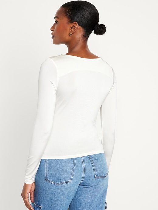 Image number 2 showing, Long-Sleeve Ruched Top