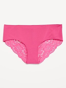 Mid-Rise Lace-Back Hipster Underwear for Women