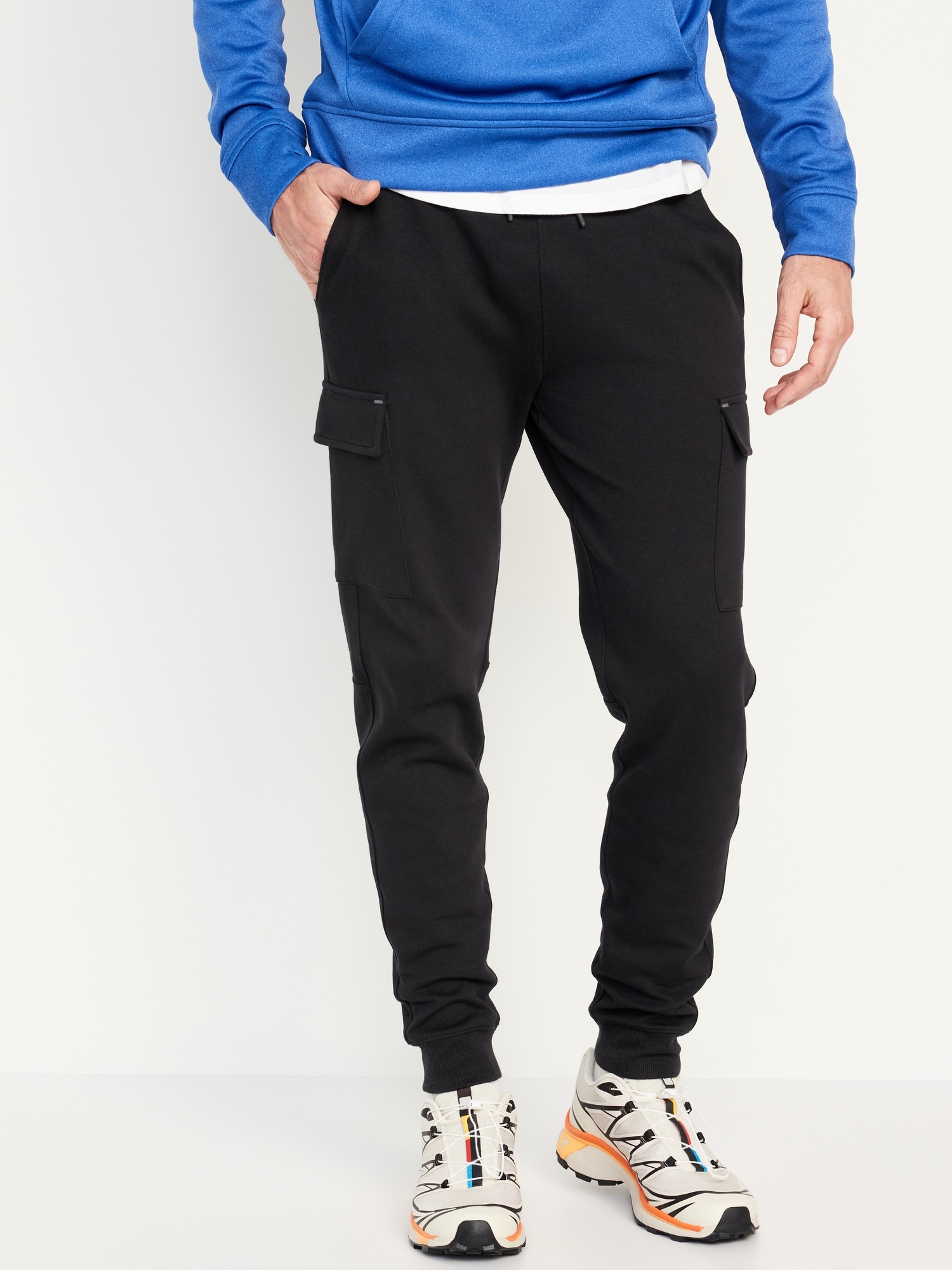Pudolla Men's Workout Athletic Pants Elastic Waist Jogging Running Pants  for Men with Zipper Pockets Black Large