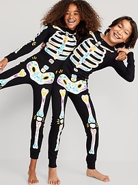 View large product image 3 of 4. Gender-Neutral Matching Snug-Fit One-Piece Pajamas for Kids