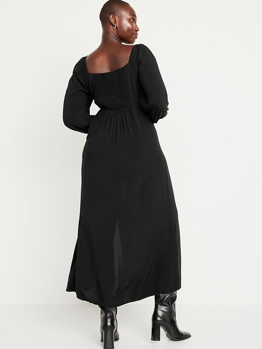 Image number 5 showing, Waist-Defined Square-Neck Maxi Dress