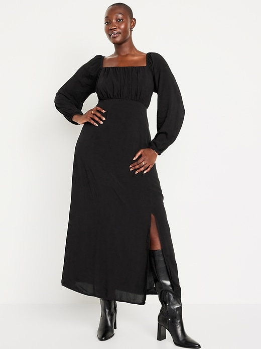Image number 4 showing, Waist-Defined Square-Neck Maxi Dress