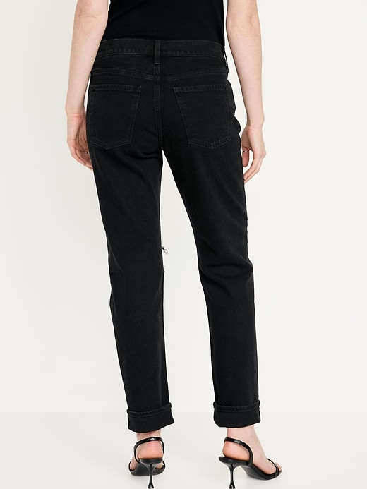 Image number 2 showing, Mid-Rise Boyfriend Straight Jeans